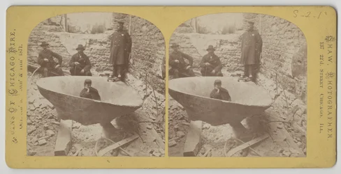 Stereographische Ansicht der Glocke des Gerichtsgebäudes nach dem Chicagoer Feuer